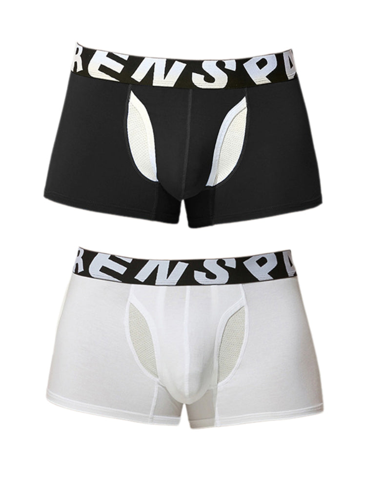 2 Pack Men's Supportive Separate Pouch Sexy & Anti-Moisture Trunks | dmunderwear detail image 2