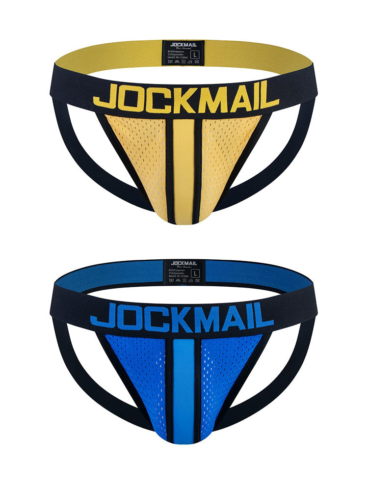 2 Pack Men's Supportive U-Pouch Day-Long Comfort Chafe-Free Design Jockstraps | dmunderwear detail image 8