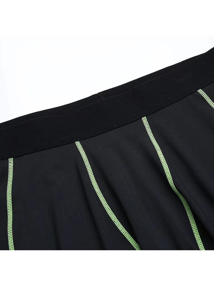 2 Pack Men's Sweat-Wicking Quick-Dry Muscle-Hugging Fit Activewear Tights | dmunderwear detail image 4
