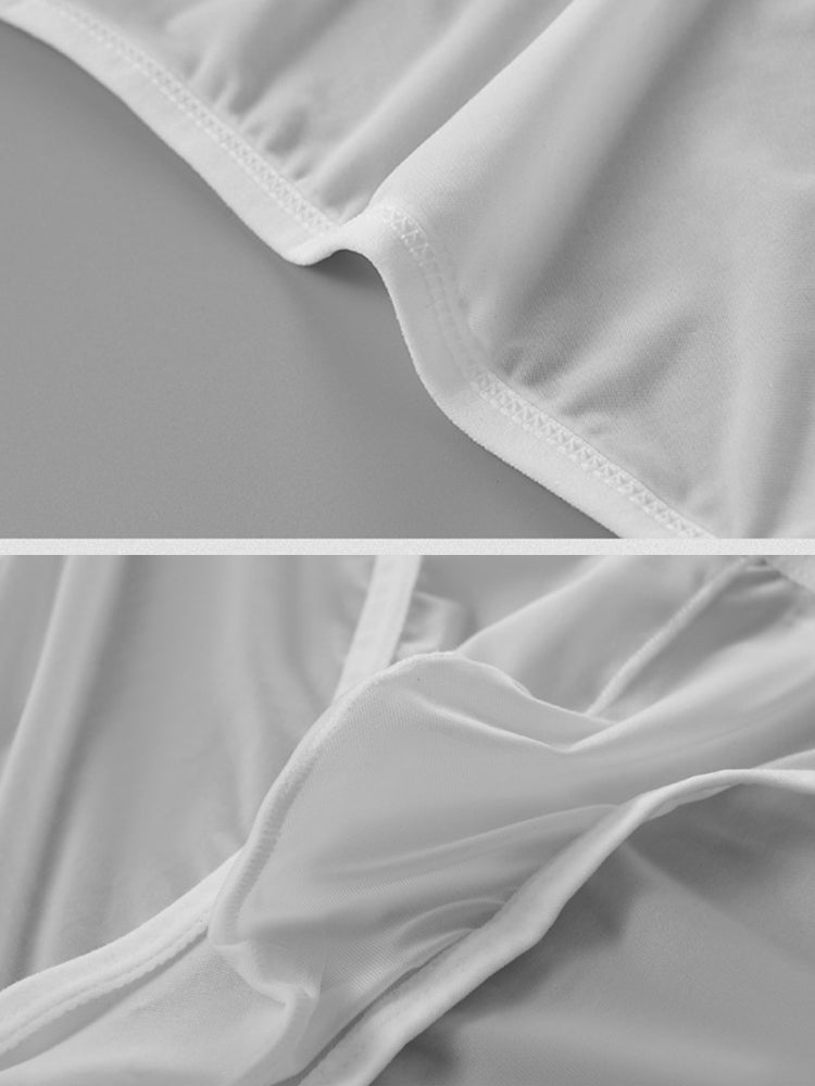 2 Pack Men's Thin Ice Silk Face Mask Fabric U-Convex Sexy Semi-Transparent Bikini | dmunderwear detail image 11