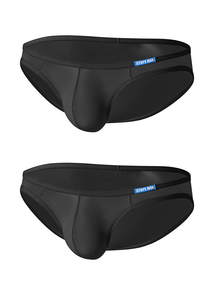 2 Pack Men's Thin Ice Silk Face Mask Fabric U-Convex Sexy Semi-Transparent Bikini | dmunderwear detail image 12