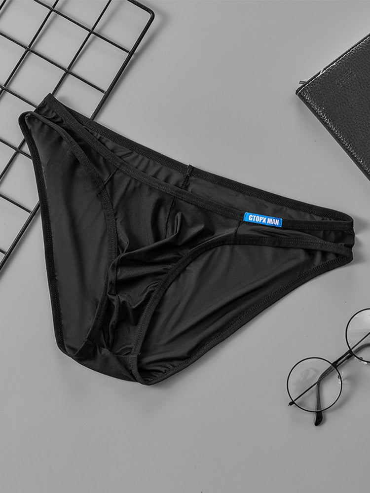 2 Pack Men's Thin Ice Silk Face Mask Fabric U-Convex Sexy Semi-Transparent Bikini | dmunderwear detail image 16