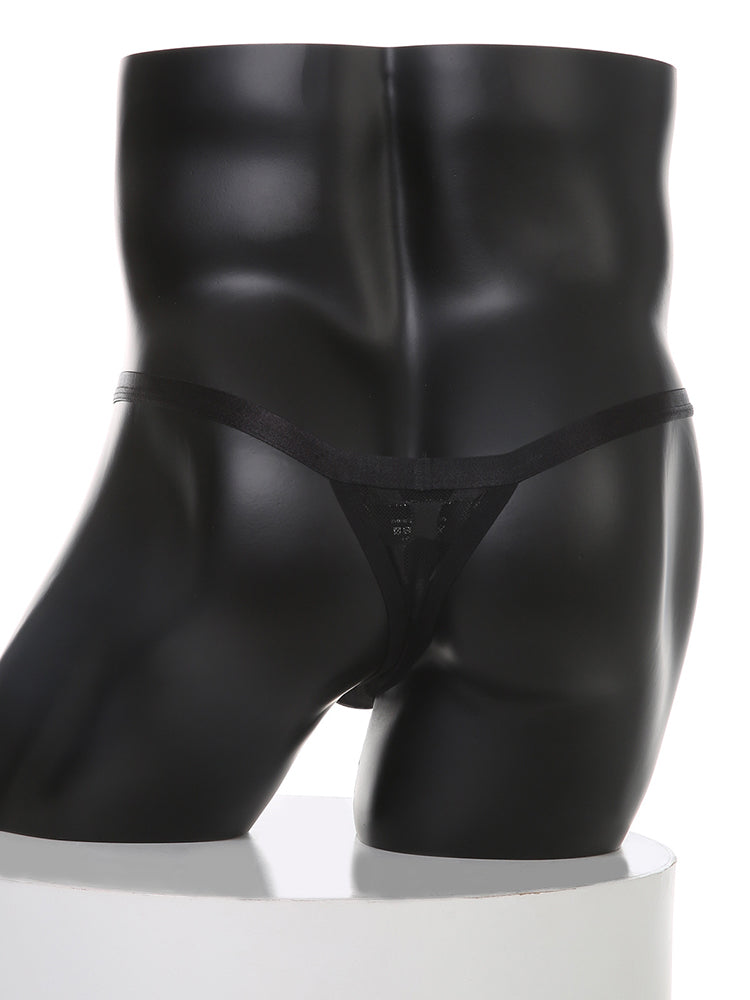 2 Pack Men's Thin Straps & U-Pouch for Ventilation Grid Pattern Strings | dmunderwear detail image 15