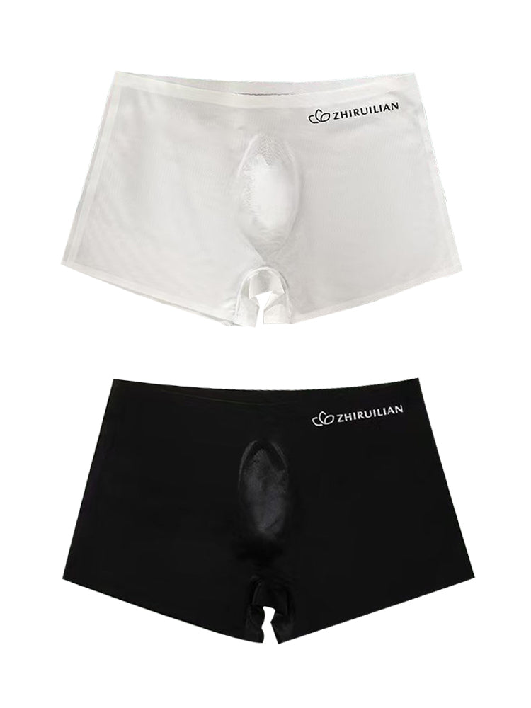 2-pack Men's Translucent Seamless 3D Pocket Trunks | dmunderwear detail image 17
