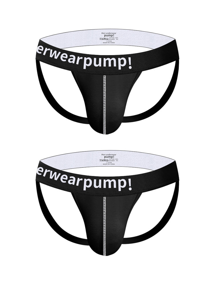 2 Pack Men's Trendy Breathable Sexy Cotton Jockstrap | dmunderwear detail image 14