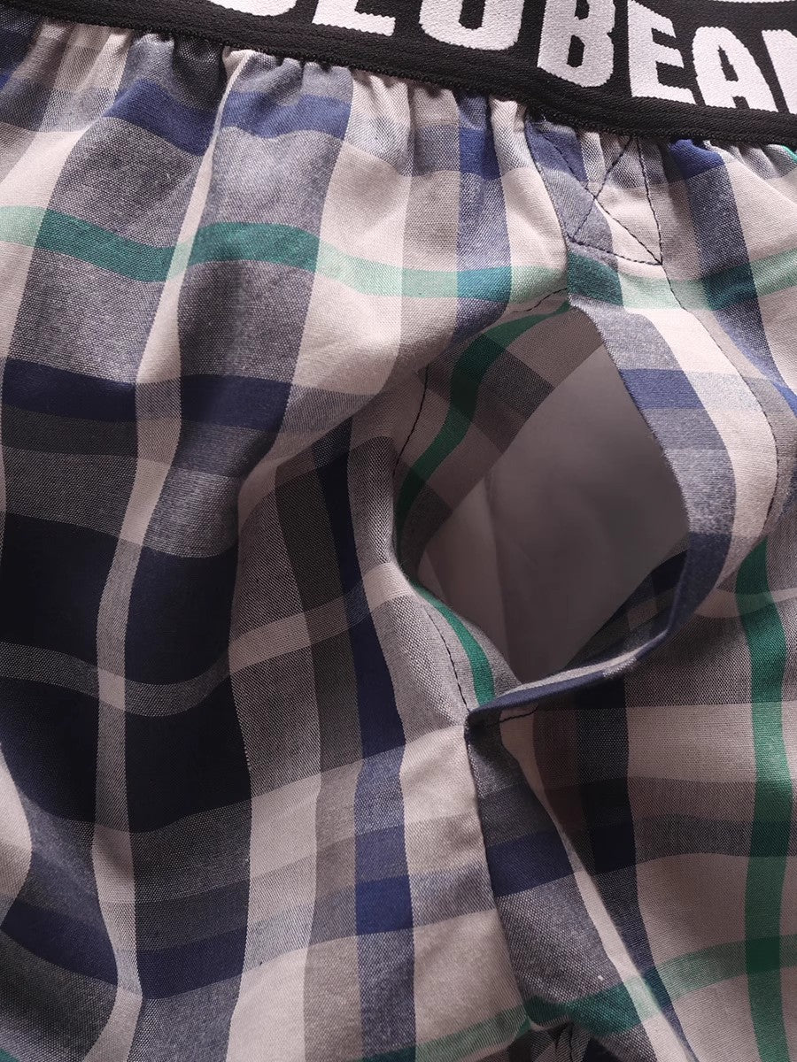 2 Pack Men's Trendy Plaid Design Zero-Irritation Cooling Airflow Supportive Boxers Shorts | dmunderwear detail image 13