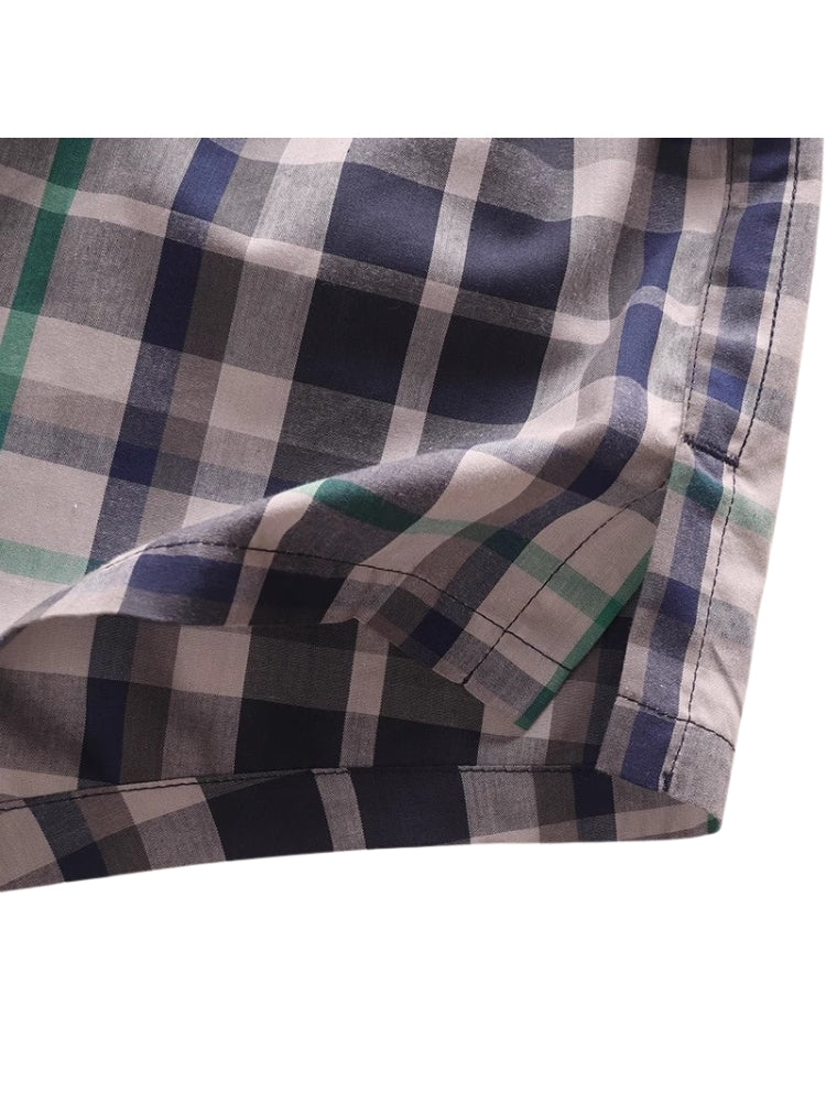 2 Pack Men's Trendy Plaid Design Zero-Irritation Cooling Airflow Supportive Boxers Shorts | dmunderwear detail image 15
