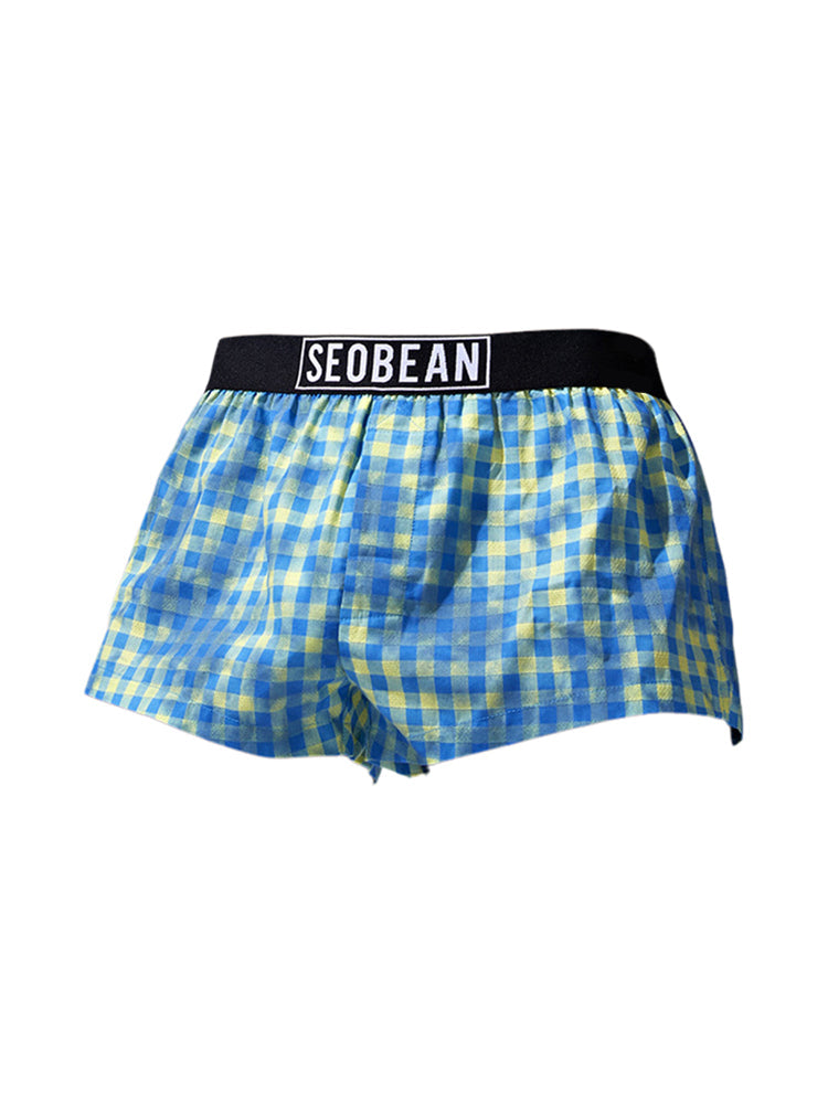 2 Pack Men's Trendy Plaid Odor-Control Seamless Comfort Boxer Shorts | dmunderwear detail image 14