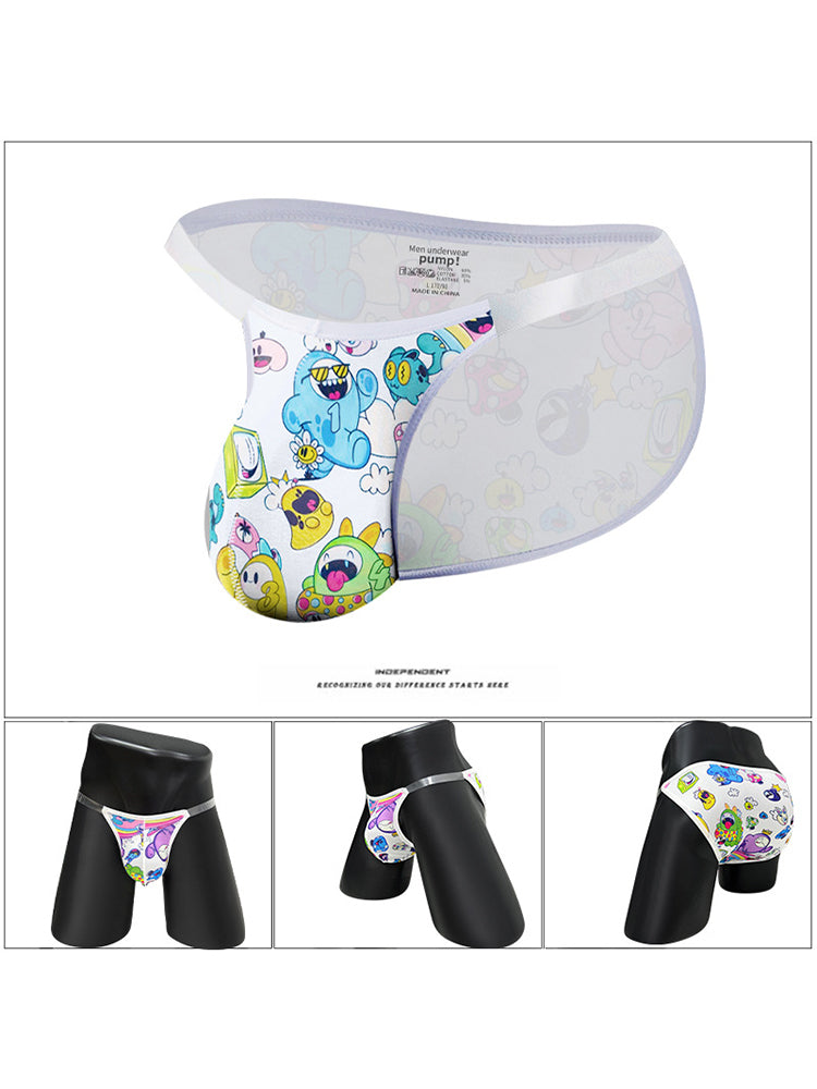2 Pack Men's Trendy Printed Cartoon Comfortable and Breathable Bikini | dmunderwear