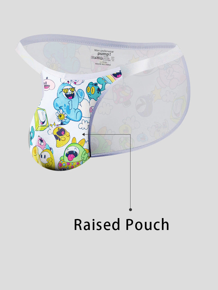 2 Pack Men's Trendy Printed Cartoon Comfortable and Breathable Bikini | dmunderwear detail image 12