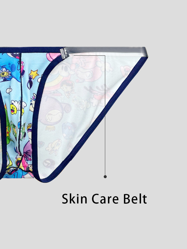 2 Pack Men's Trendy Printed Cartoon Comfortable and Breathable Bikini | dmunderwear detail image 13