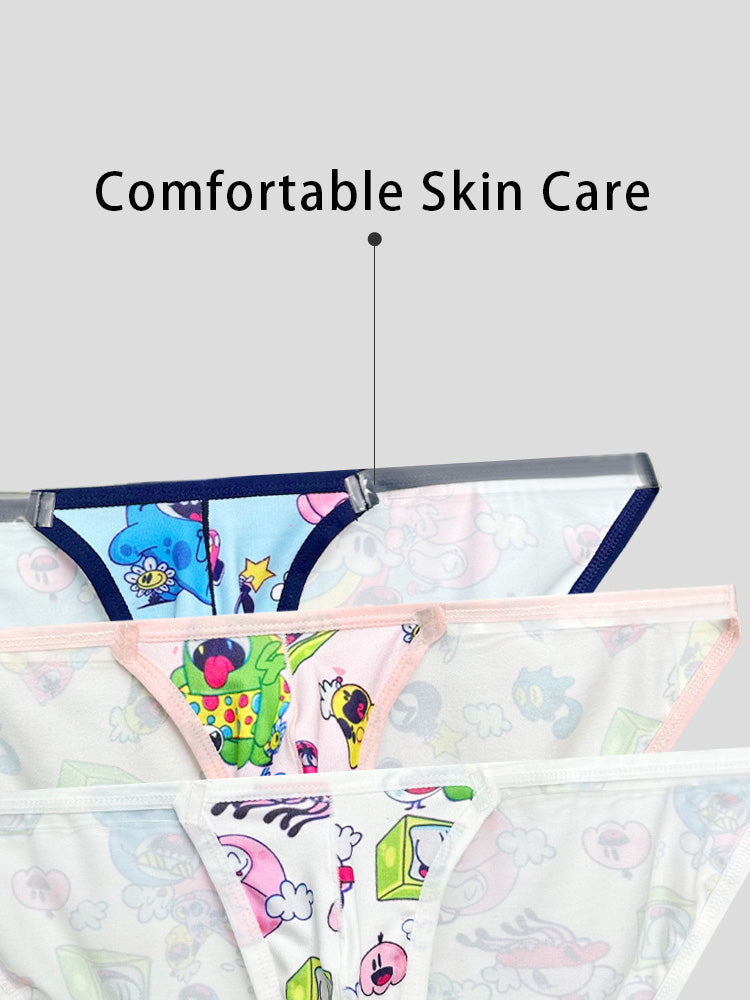 2 Pack Men's Trendy Printed Cartoon Comfortable and Breathable Bikini | dmunderwear detail image 15