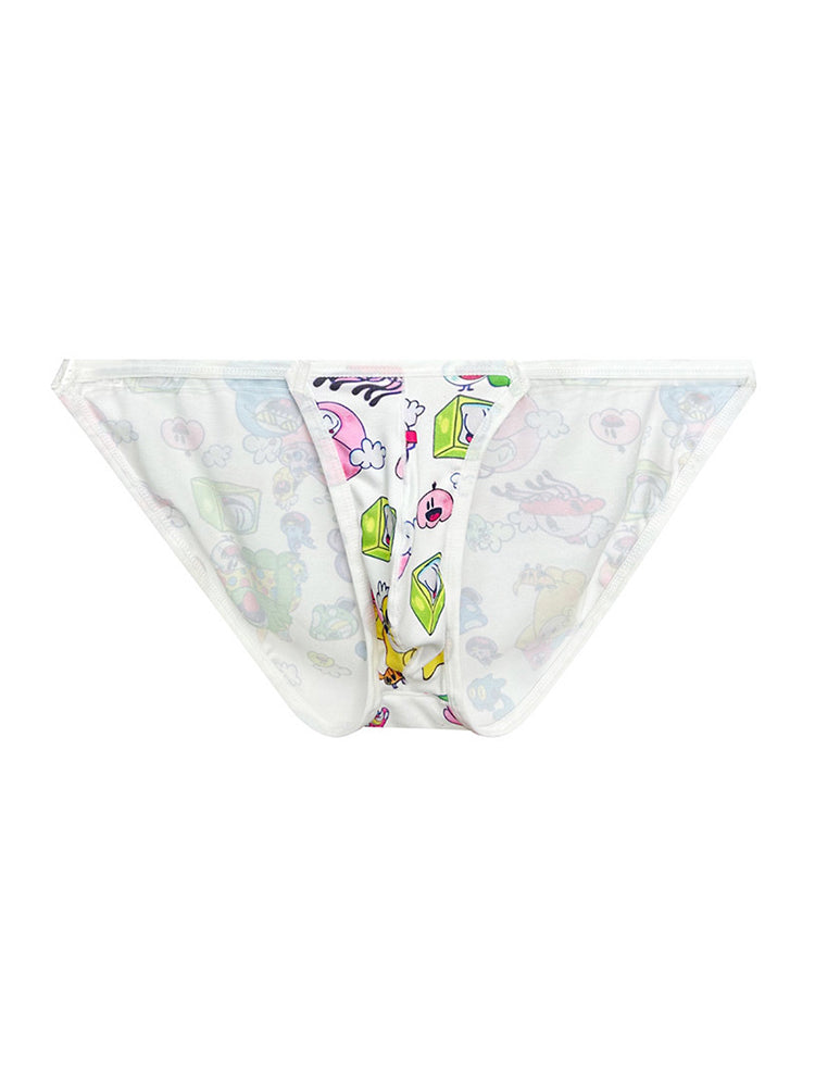 2 Pack Men's Trendy Printed Cartoon Comfortable and Breathable Bikini | dmunderwear detail image 17