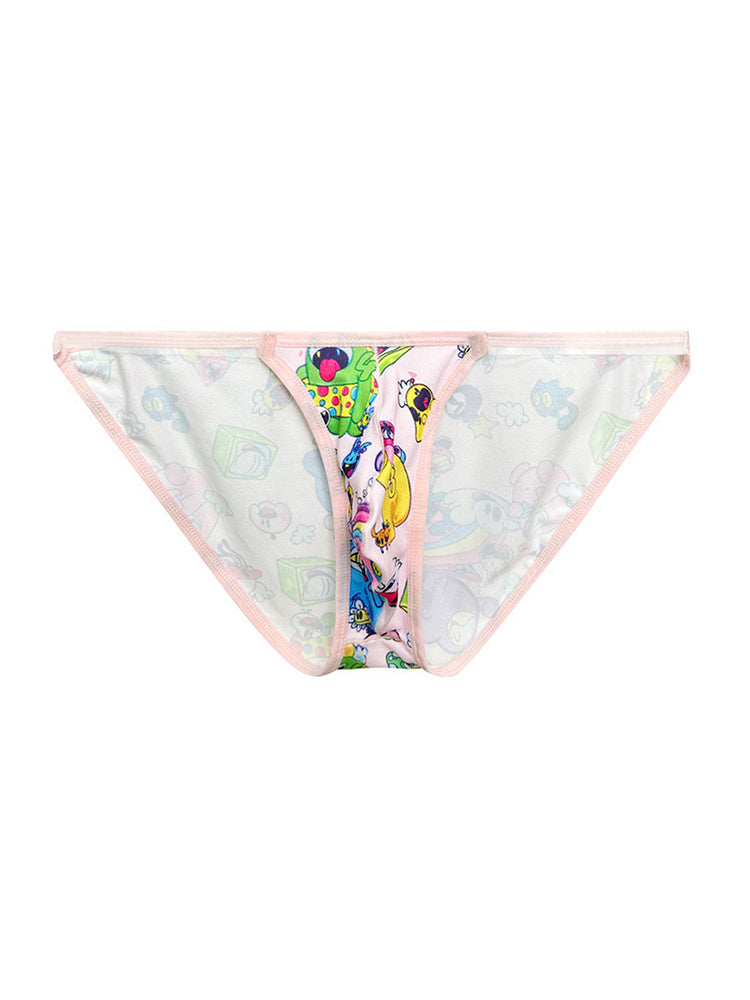 2 Pack Men's Trendy Printed Cartoon Comfortable and Breathable Bikini | dmunderwear detail image 18