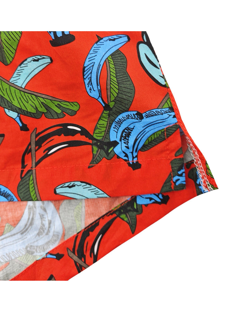 2 Pack Men's Banana Print Cotton Lounge Shorts with Button Fly | dmunderwear detail image 13