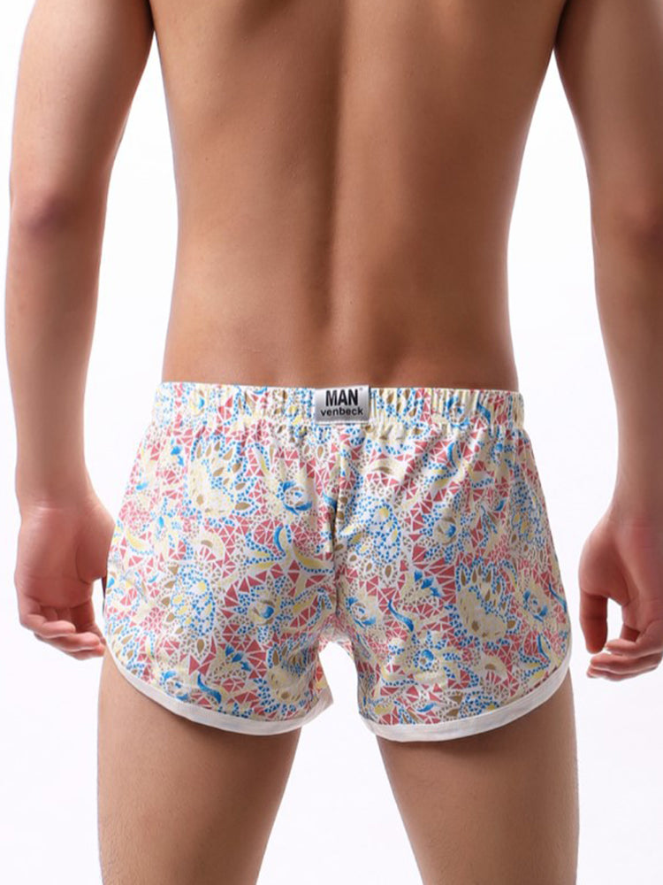 2 Pack Men's Trendy Printed Loose-Fit Moisture-Wicking Boxer Briefs | dmunderwear detail image 4