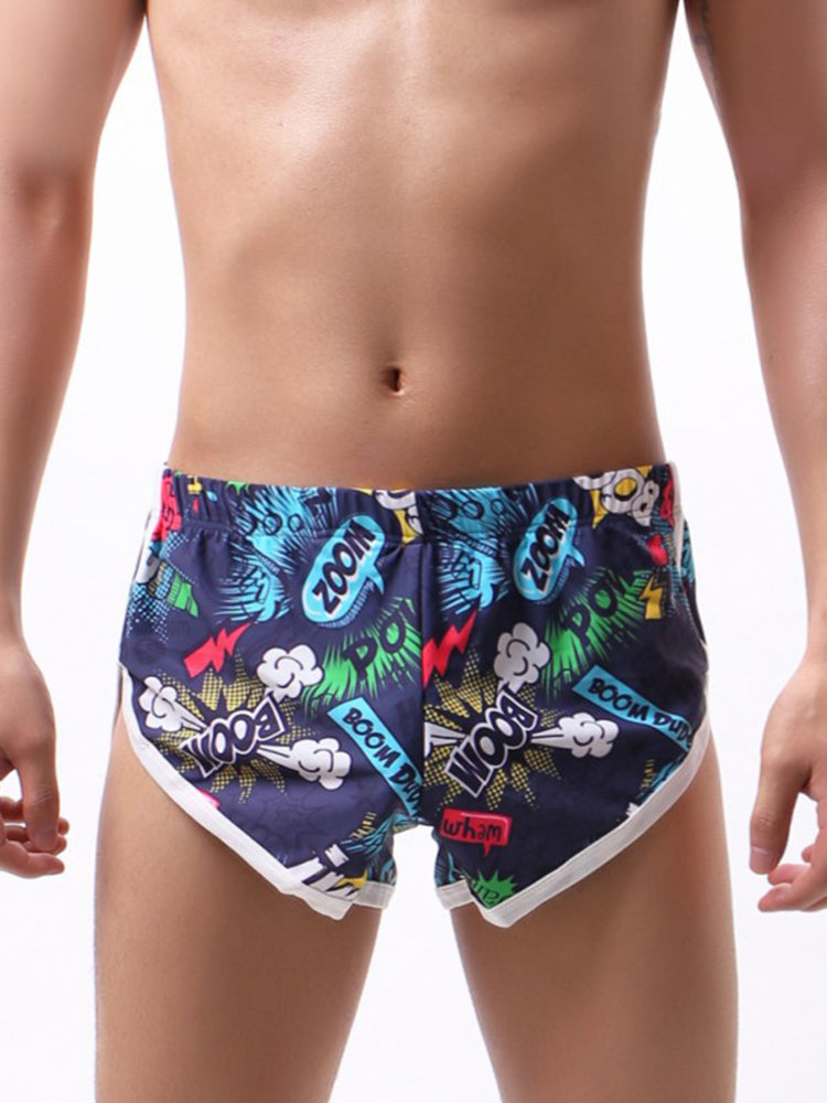 2 Pack Men's Trendy Printed Loose-Fit Moisture-Wicking Boxer Briefs | dmunderwear detail image 5
