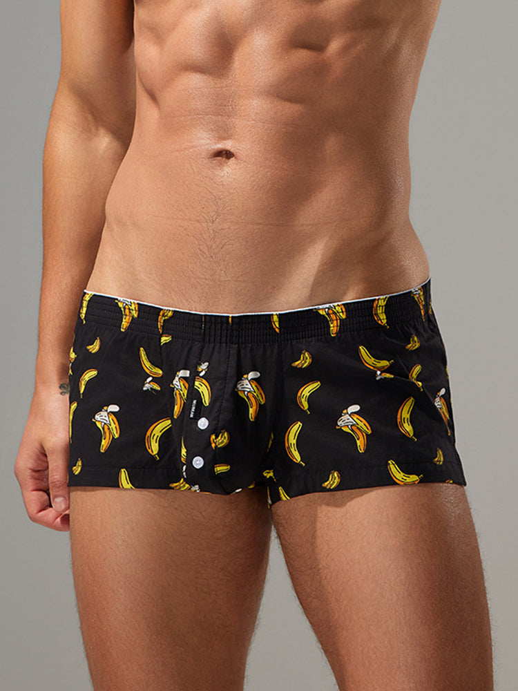 2 Pack Men's Low-Rise Cotton Boxer Shorts with Playful Print | dmunderwear detail image 13
