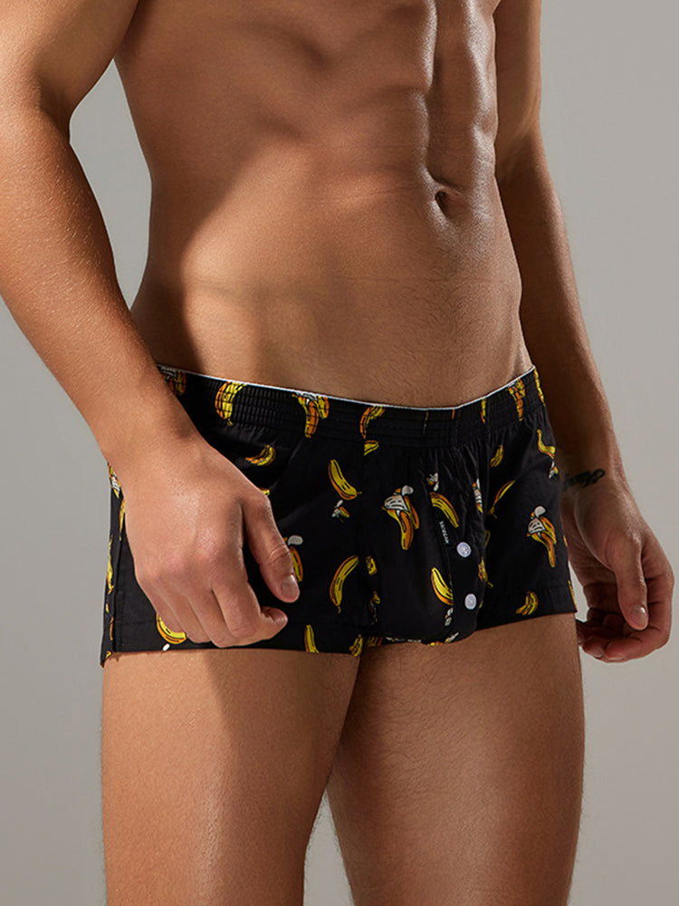 2 Pack Men's Low-Rise Cotton Boxer Shorts with Playful Print | dmunderwear detail image 14