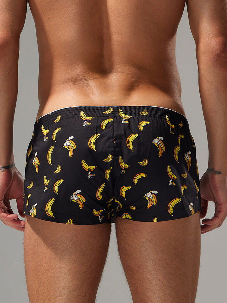 2 Pack Men's Low-Rise Cotton Boxer Shorts with Playful Print | dmunderwear detail image 15