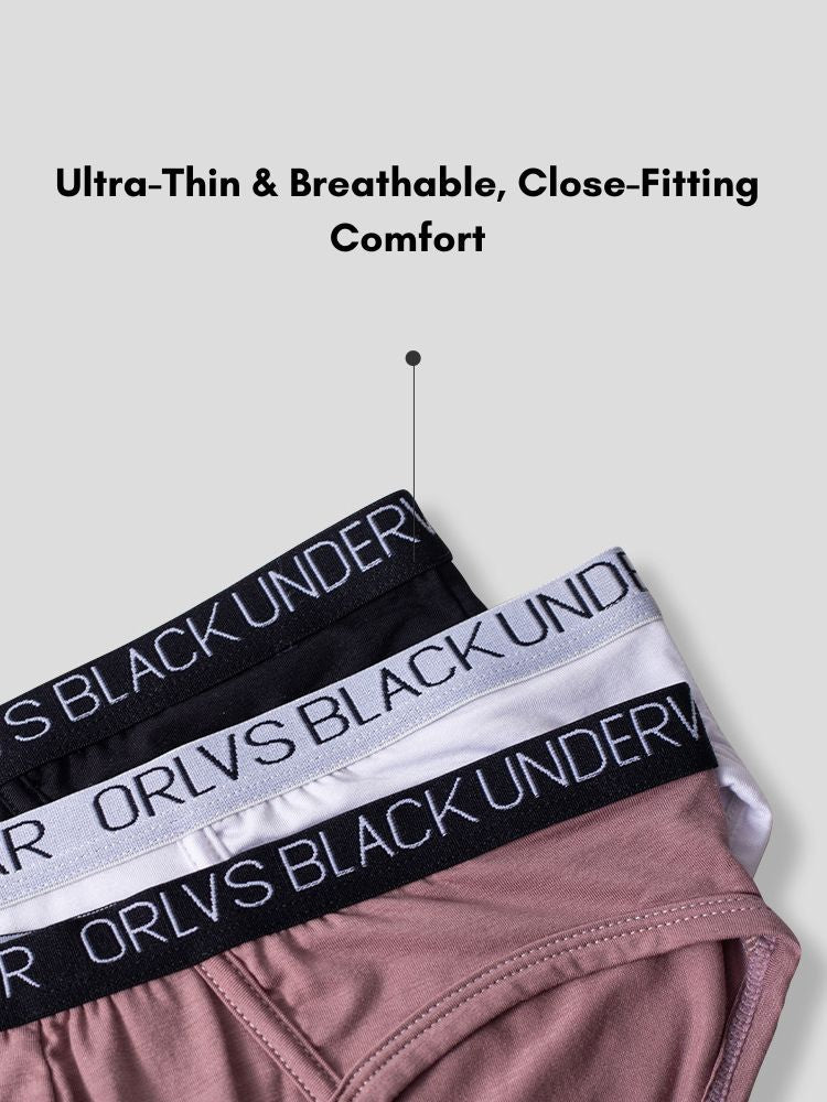 2 Pack Men's Trendy Seamless Waistband Ultra-Soft Fabric Stay-Put Fit Briefs | dmunderwear detail image 4
