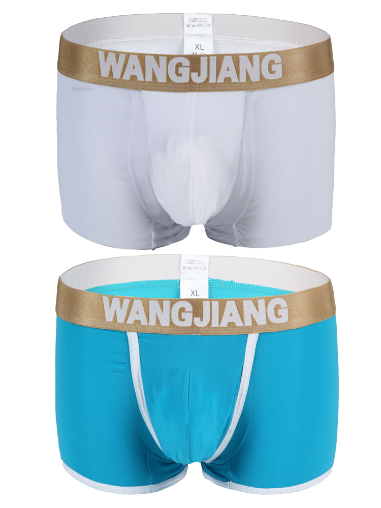 2 Pack Men's U Convex Pouch Trunks With Open Fly | dmunderwear detail image 19