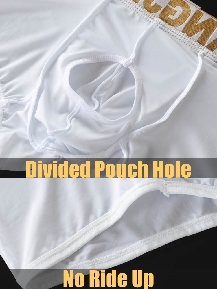 2 Pack Men's U Convex Pouch Trunks With Open Fly | dmunderwear detail image 6
