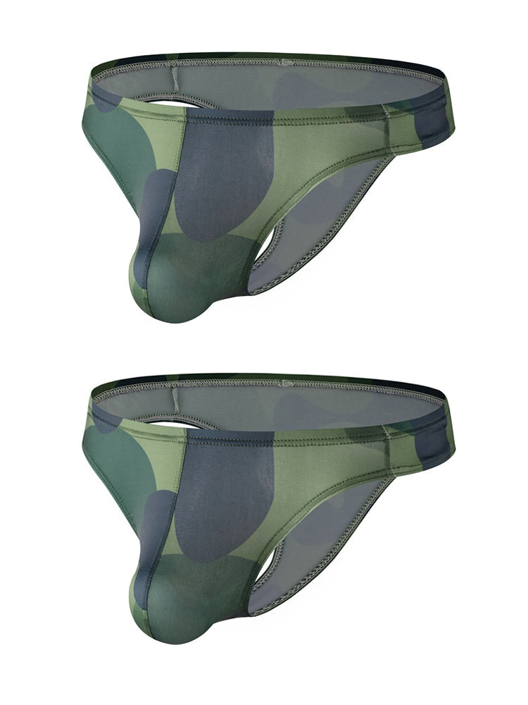 2 Pack Men's U-Pouch Camouflage Trendy Briefs | dmunderwear detail image 6