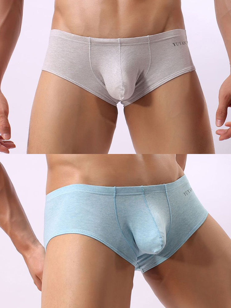 2 Pack Men's U-Pouch Casual Solid Trunks | dmunderwear detail image 13