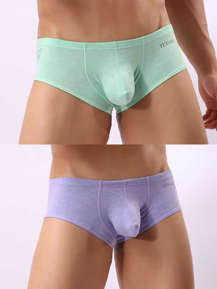 2 Pack Men's U-Pouch Casual Solid Trunks | dmunderwear detail image 14
