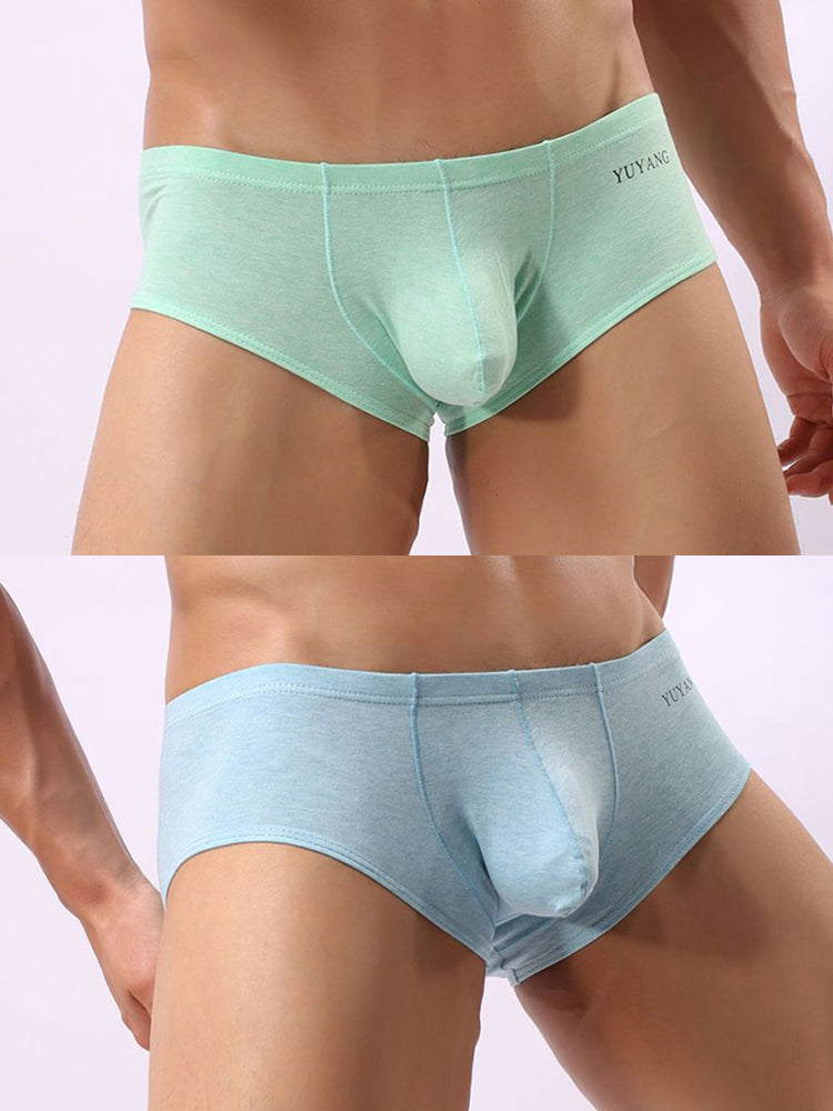 2 Pack Men's U-Pouch Casual Solid Trunks | dmunderwear detail image 2