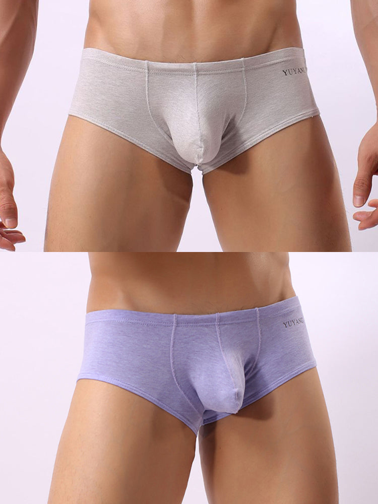 2 Pack Men's U-Pouch Casual Solid Trunks | dmunderwear detail image 8