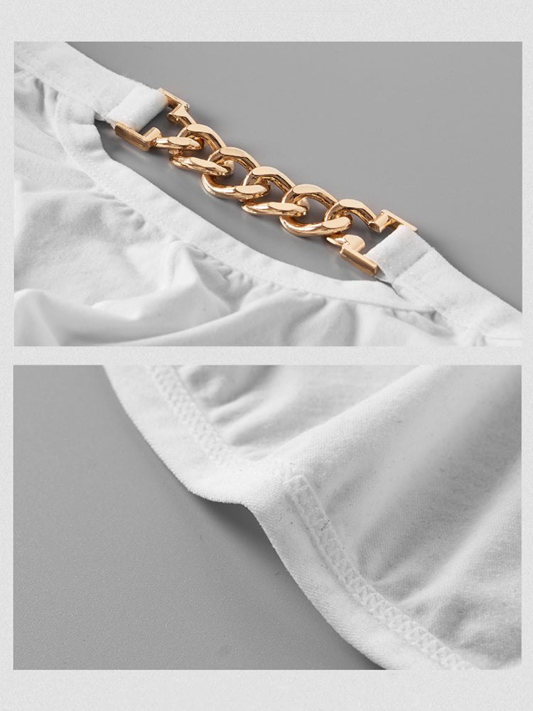 2 Pack Men's U-Pouch Design Metal-Clasp Thin Briefs | dmunderwear detail image 10