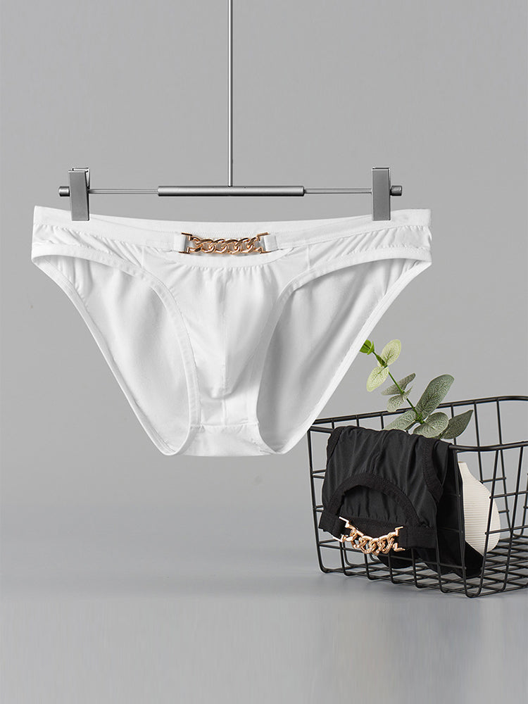 2 Pack Men's U-Pouch Design Metal-Clasp Thin Briefs | dmunderwear detail image 6