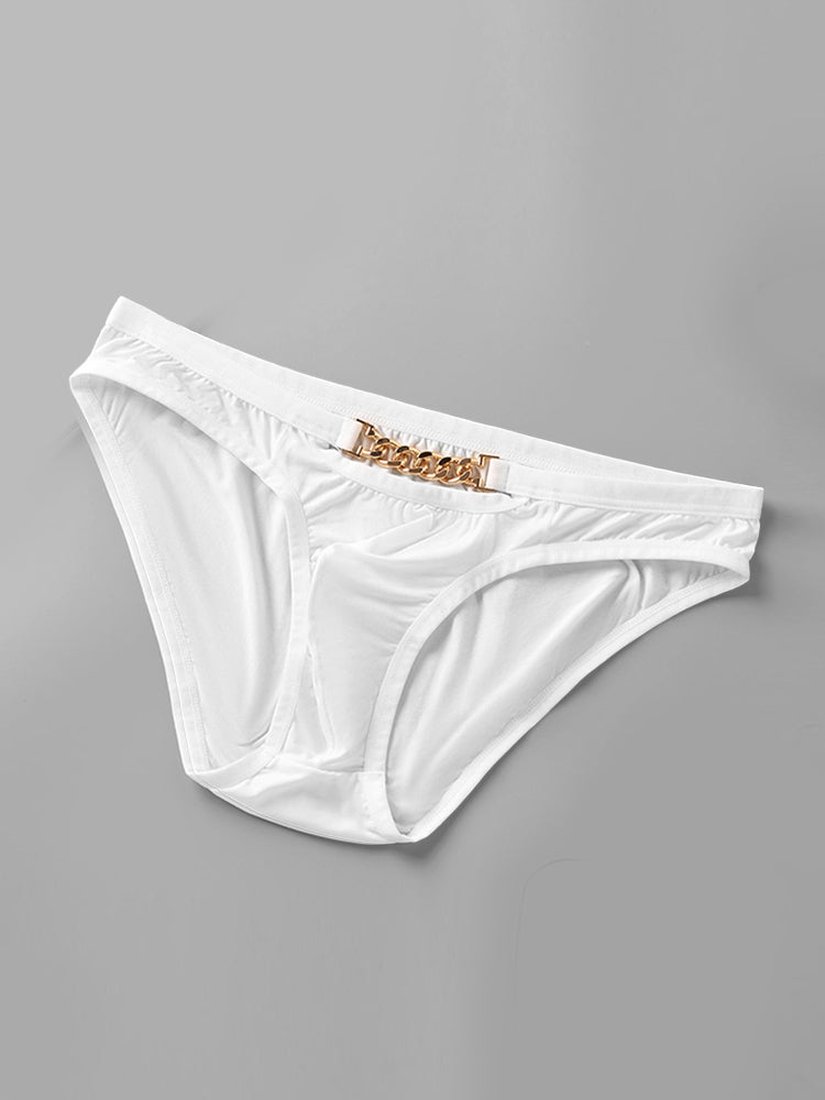 2 Pack Men's U-Pouch Design Metal-Clasp Thin Briefs | dmunderwear detail image 8