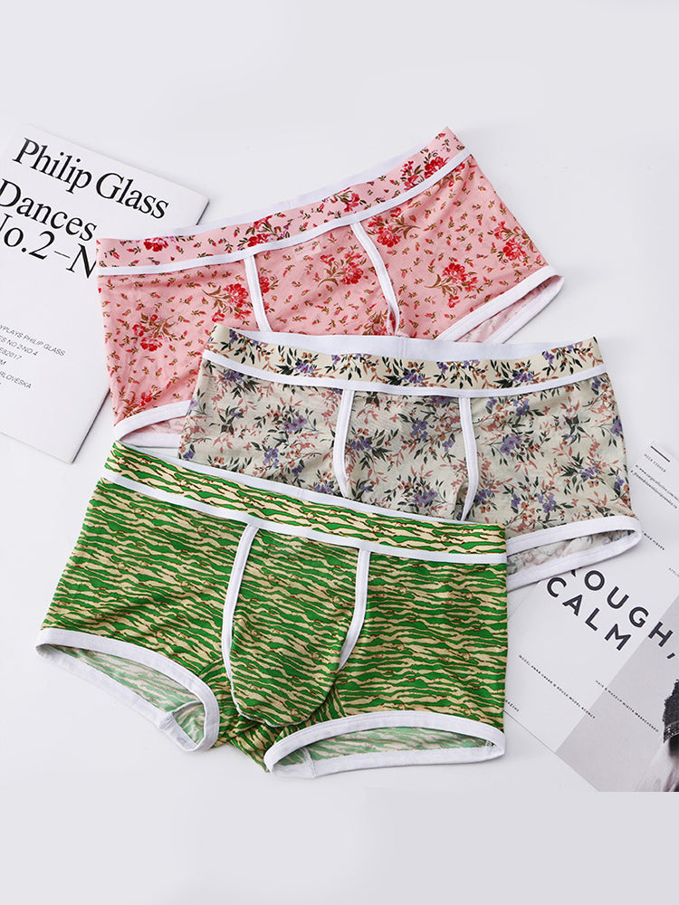2 Pack Men's Mesh Print Trunks with Prominent Support Pouch | dmunderwear detail image 5
