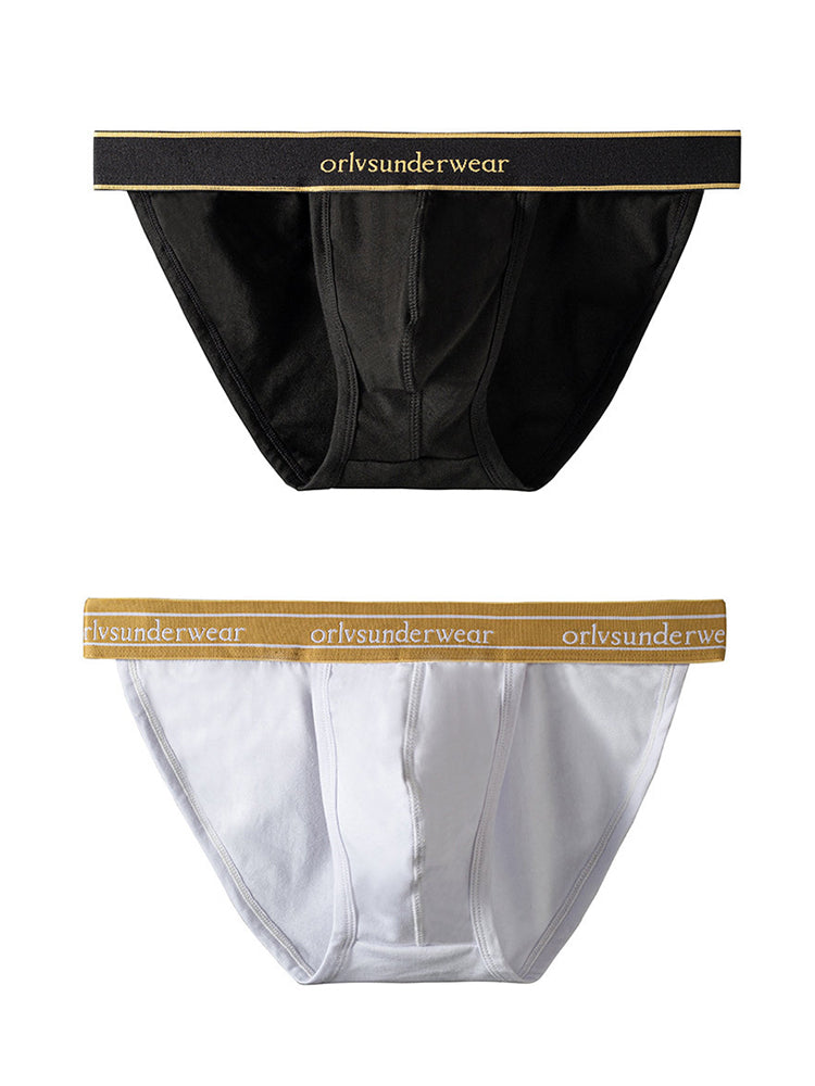2 Pack Men's U-Pouch Gym Fitness Breathable Cotton Briefs | dmunderwear detail image 2