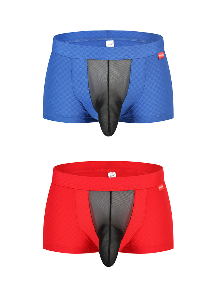 Men's Low-Rise Mesh Trunks – Breathable Nylon with 3D Pouch Support | dmunderwear detail image 17