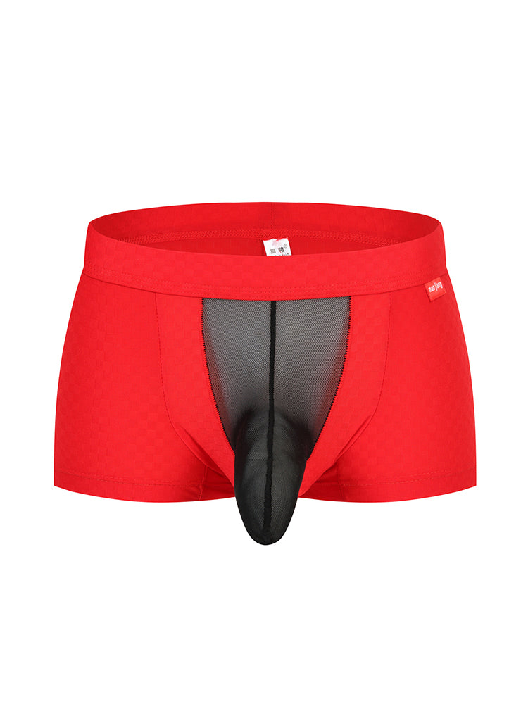 Men's Low-Rise Mesh Trunks – Breathable Nylon with 3D Pouch Support | dmunderwear detail image 18