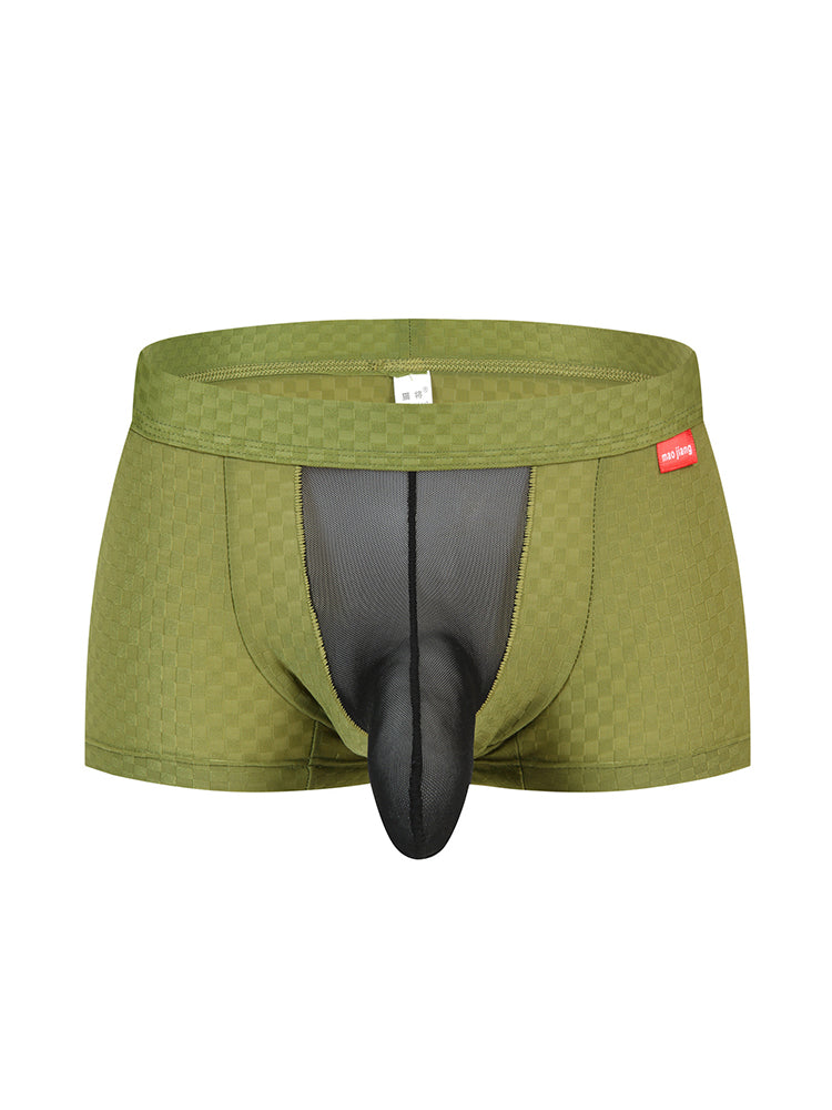 Men's Low-Rise Mesh Trunks – Breathable Nylon with 3D Pouch Support | dmunderwear detail image 20