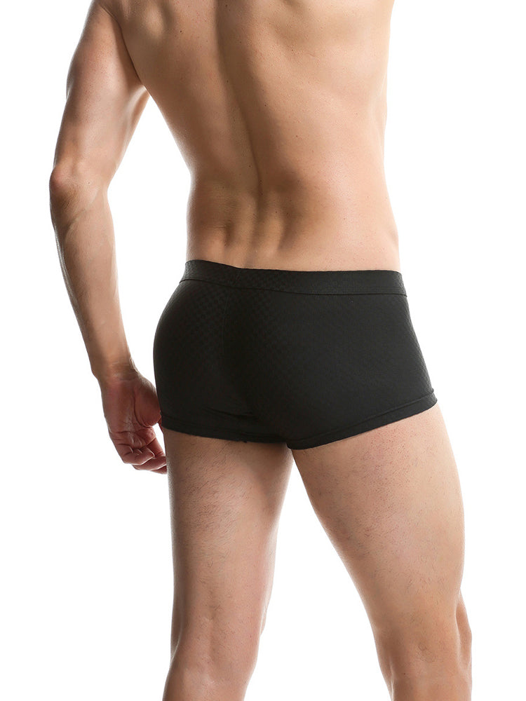 Men's Low-Rise Mesh Trunks – Breathable Nylon with 3D Pouch Support | dmunderwear detail image 3