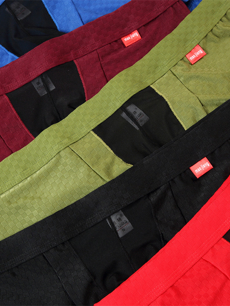 Men's Low-Rise Mesh Trunks – Breathable Nylon with 3D Pouch Support | dmunderwear detail image 5