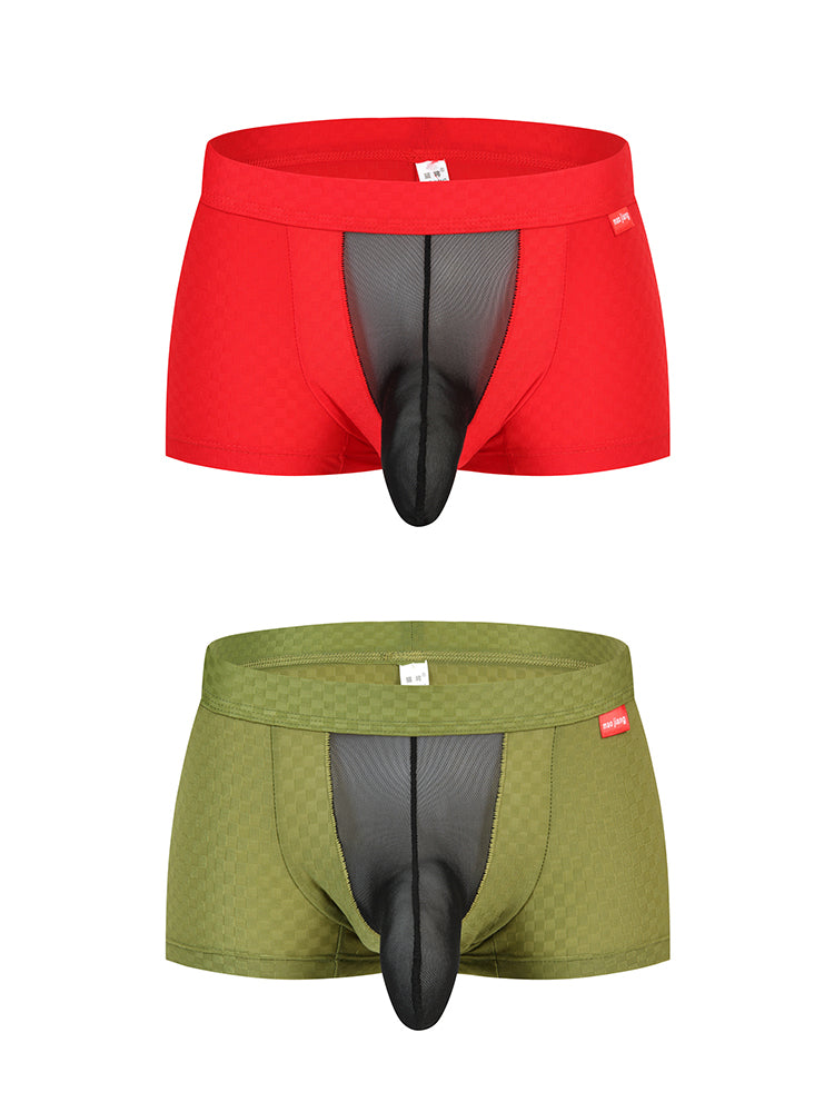 Men's Low-Rise Mesh Trunks – Breathable Nylon with 3D Pouch Support | dmunderwear detail image 7