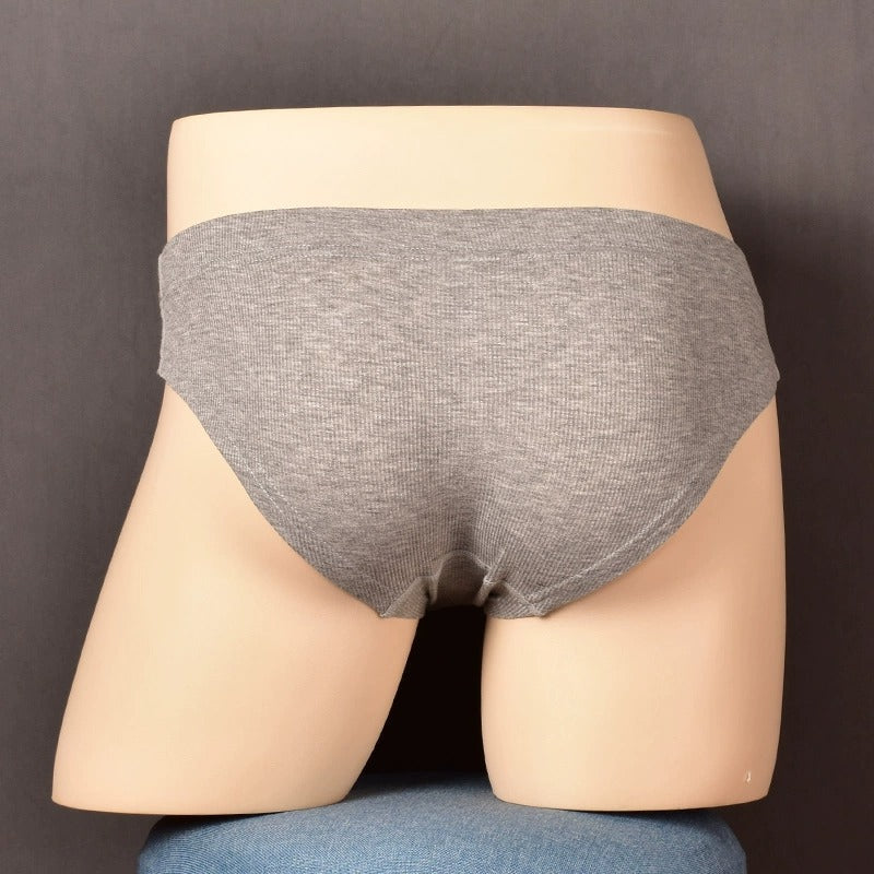 2 Pack Men's Ribbed Briefs with Decorative Button and Contour U-Pouch | dmunderwear detail image 11