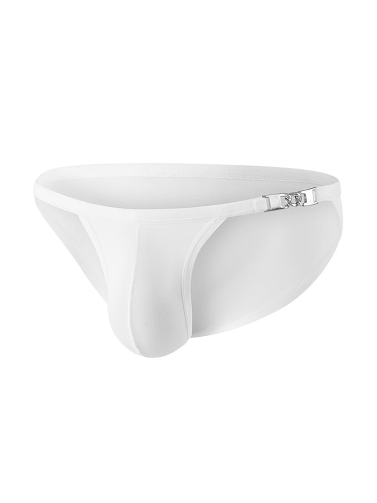 2 Pack Men's U-Shaped Pouch Low-Rise Metal-Clasp Thin Briefs | dmunderwear