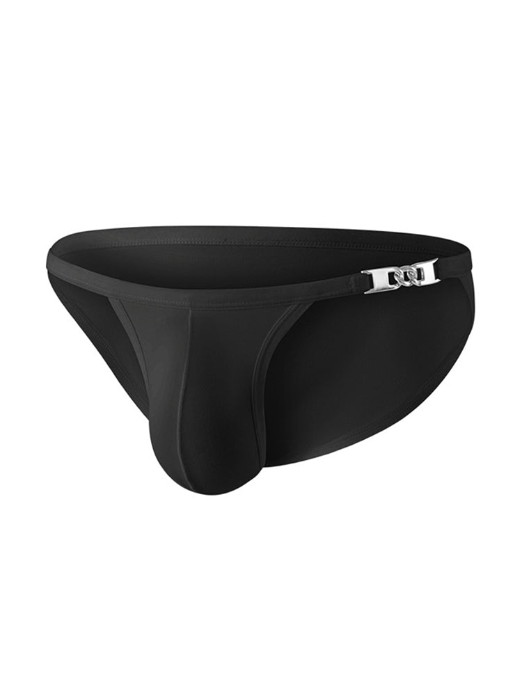 2 Pack Men's U-Shaped Pouch Low-Rise Metal-Clasp Thin Briefs | dmunderwear detail image 19