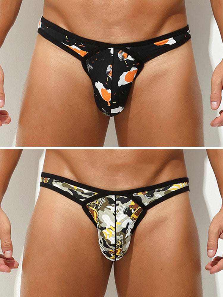2 Pack Men's U-Pouch Low-Rise Thong | dmunderwear detail image 12