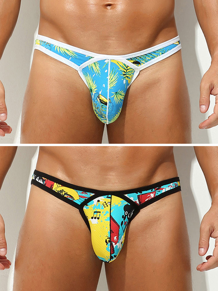 2 Pack Men's U-Pouch Low-Rise Thong | dmunderwear detail image 7