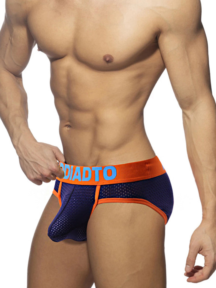 2 Pack Men's U-Pouch Mesh Low-Rise Briefs | dmunderwear detail image 11