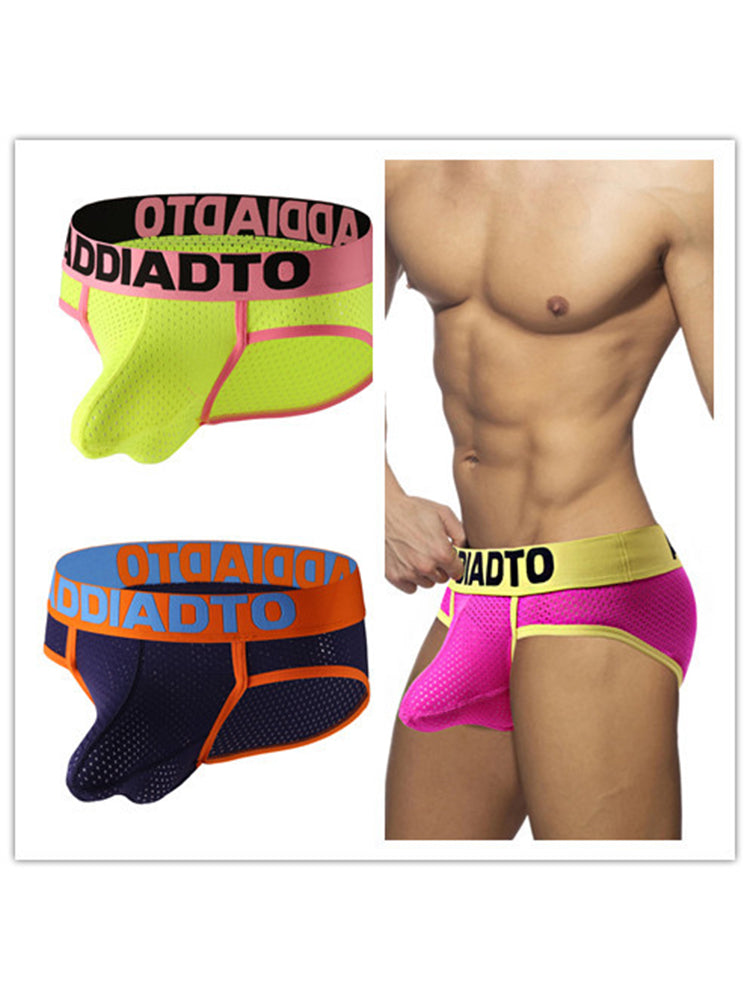 2 Pack Men's U-Pouch Mesh Low-Rise Briefs | dmunderwear detail image 14